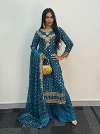 Parwana - Teal - Cutdana