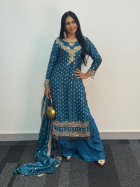 Parwana - Teal - Cutdana