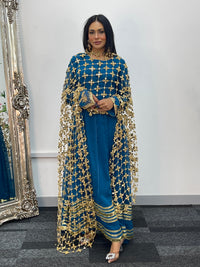 Preorder 4-5 weeks - Posheeda Sheesh Dupatta with MAXI DRESS- Poshida Mirror Dupata -