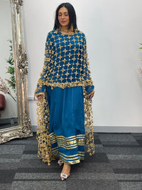 Preorder 4-5 weeks - Posheeda Sheesh Dupatta with MAXI DRESS- Poshida Mirror Dupata -