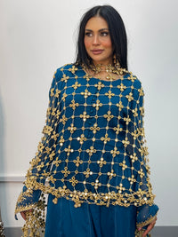 Preorder 4-5 weeks - Posheeda Sheesh Dupatta with MAXI DRESS- Poshida Mirror Dupata -