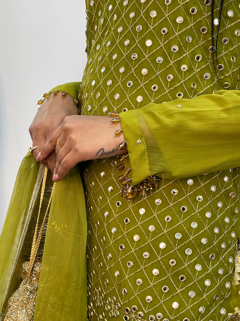 Geet Garara Set - Green