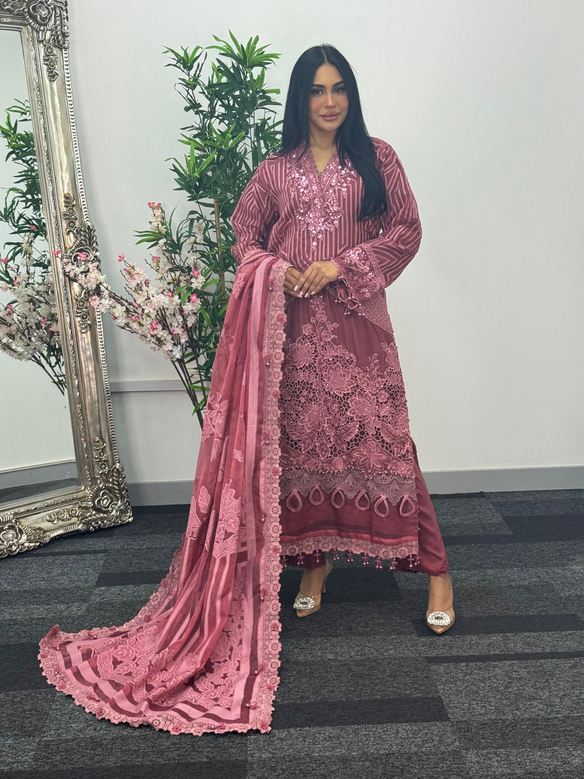 Maria B Luxury Velvet - Pink -