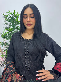 Maria B Luxury Velvet - Black Red -