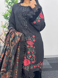 Maria B Luxury Velvet - Black Red -