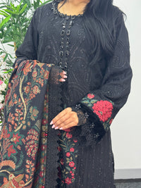 Maria B Luxury Velvet - Black Red -