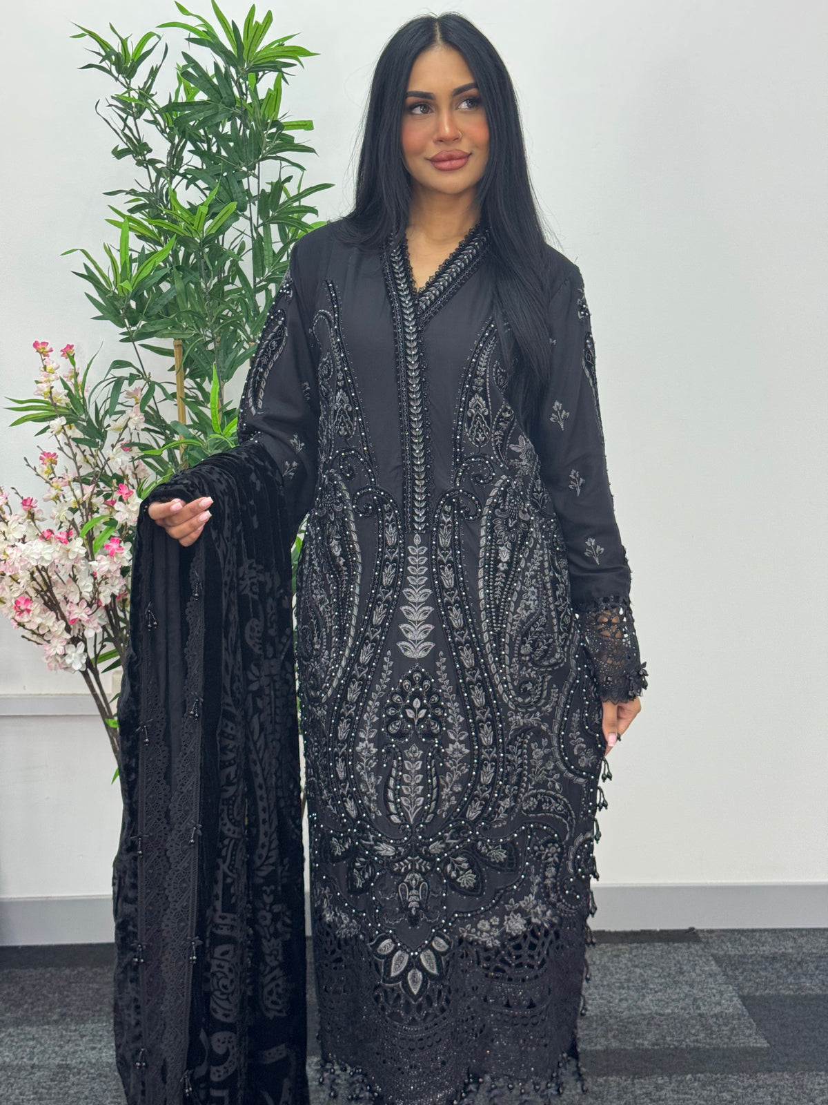 Maria B Luxury Velvet - Black -