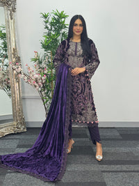 Maria B Luxury Velvet - Purple-