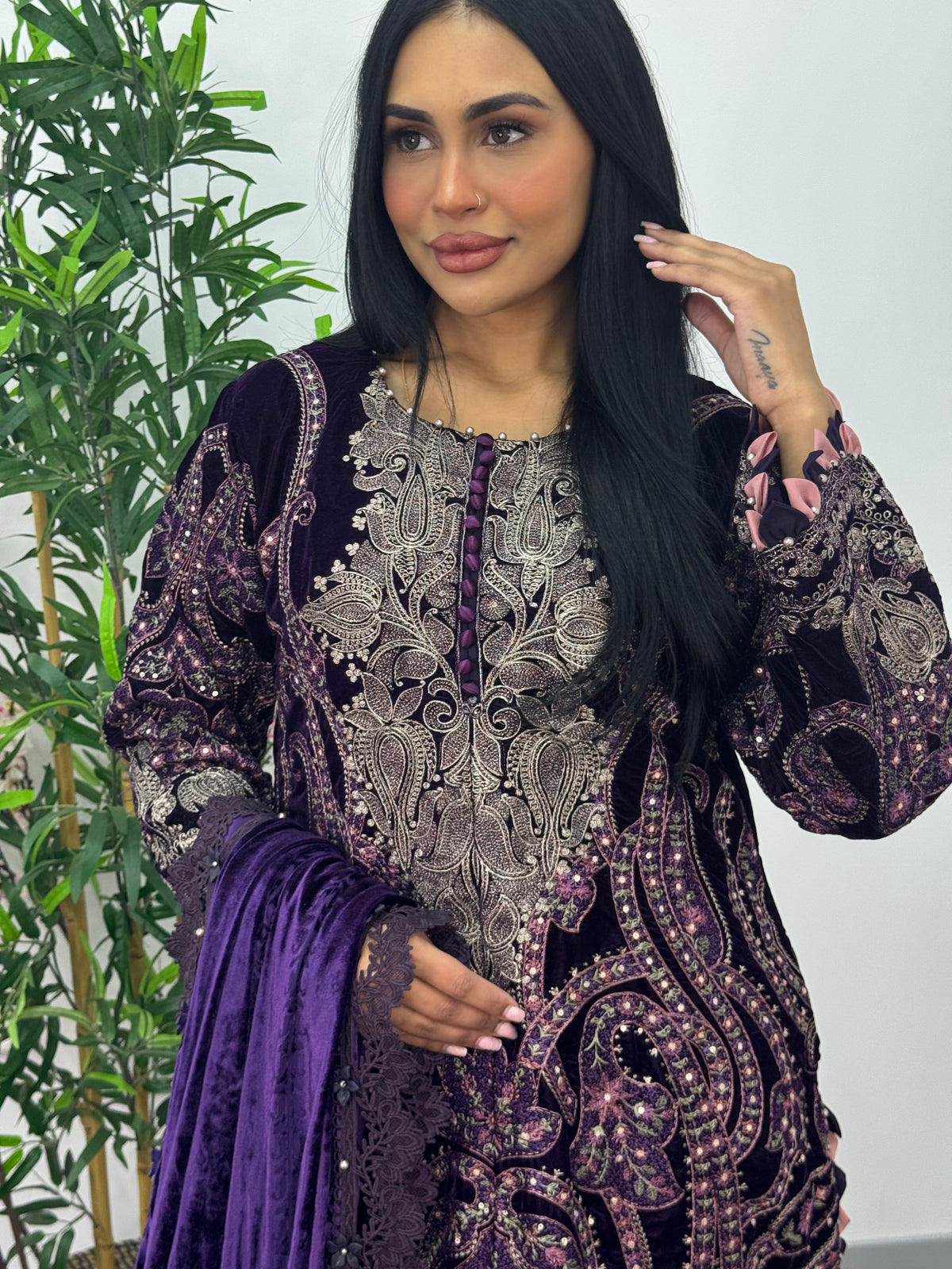 Maria B Luxury Velvet - Purple-