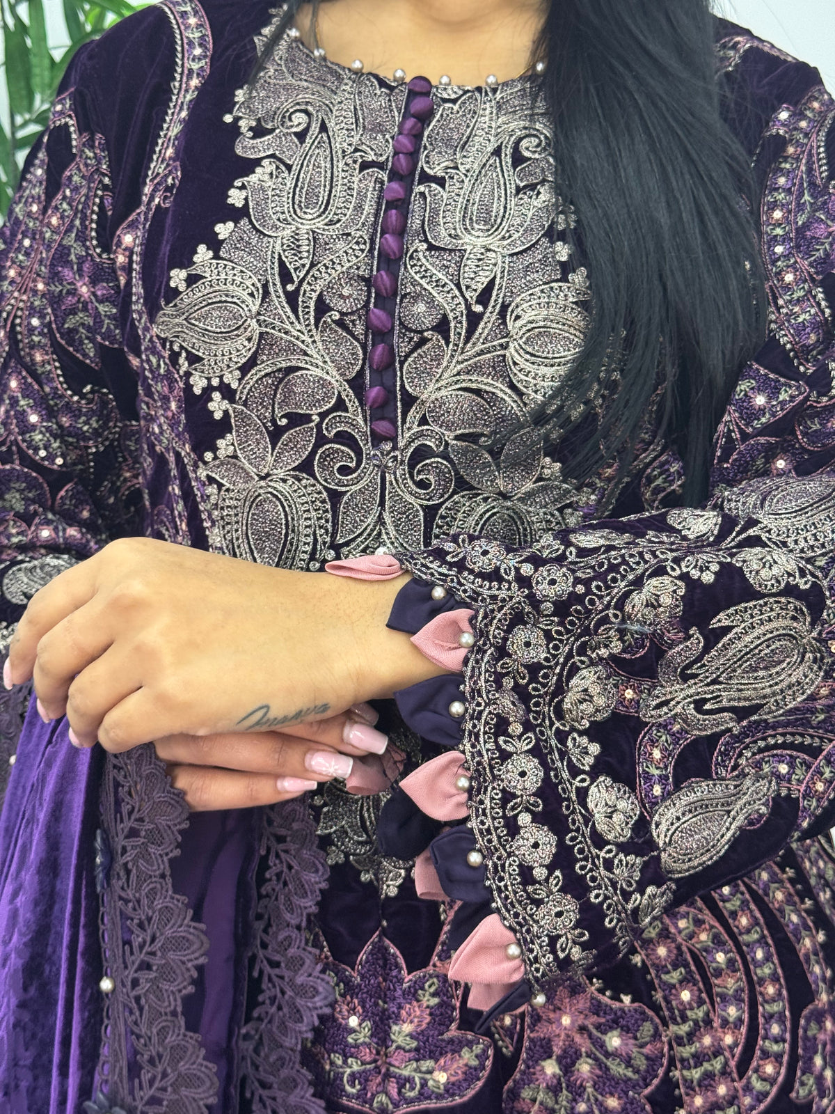 Maria B Luxury Velvet - Purple-