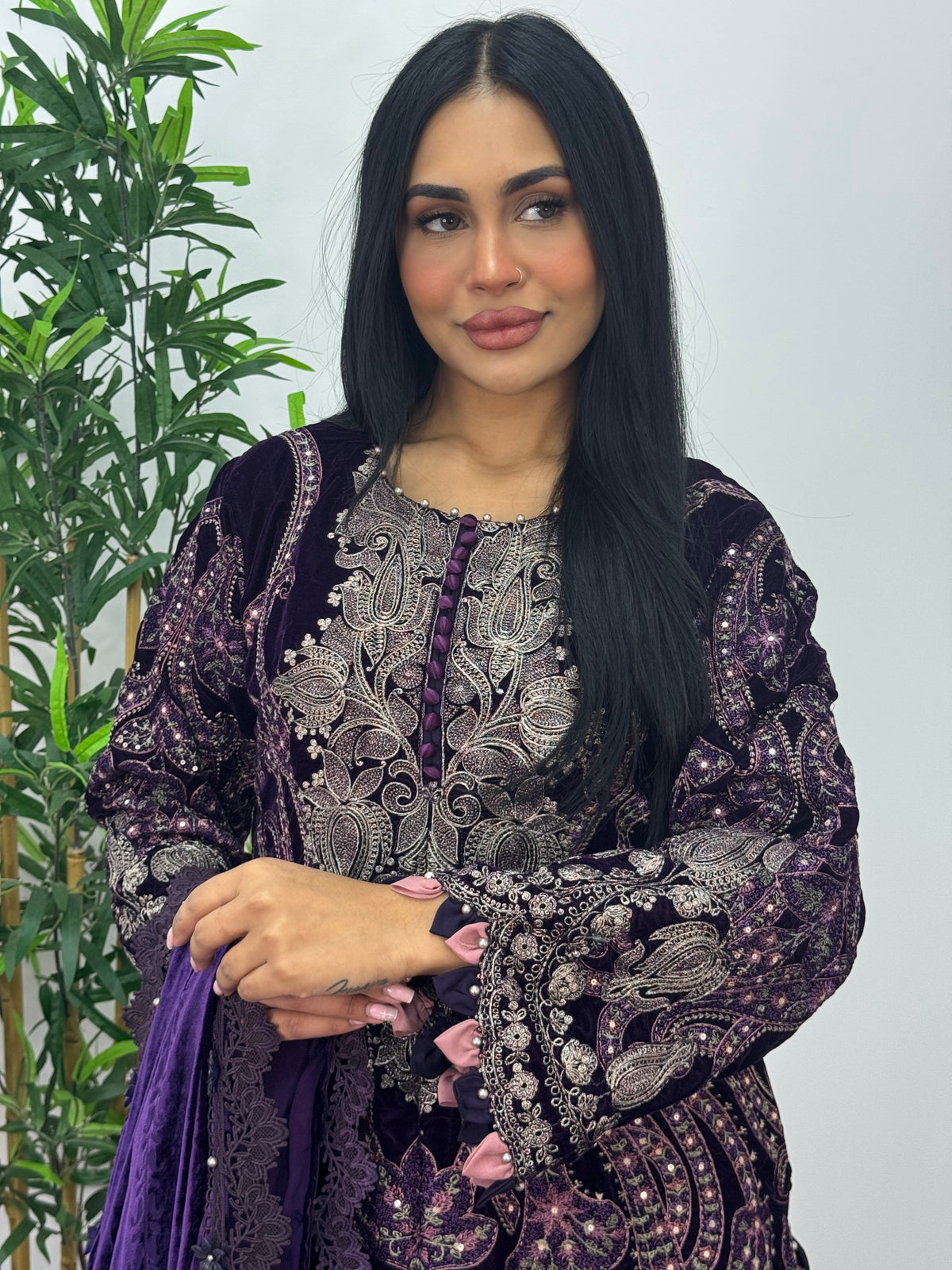 Maria B Luxury Velvet - Purple-