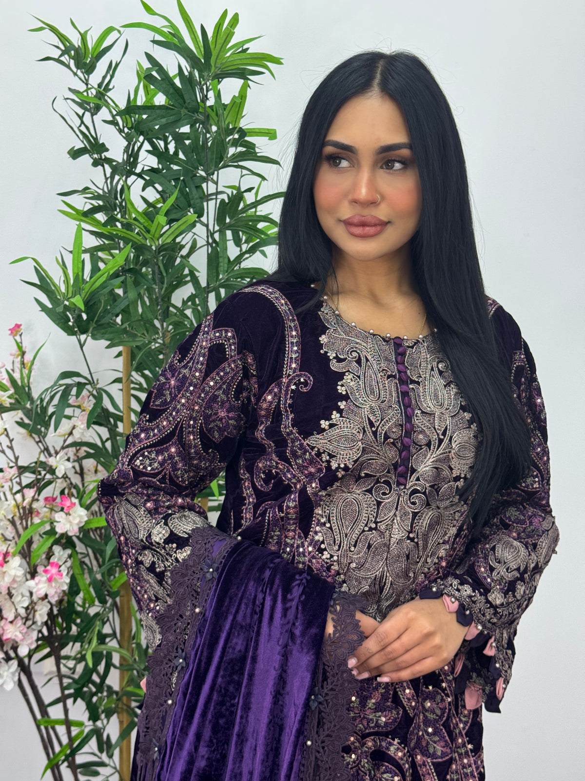 Maria B Luxury Velvet - Purple-