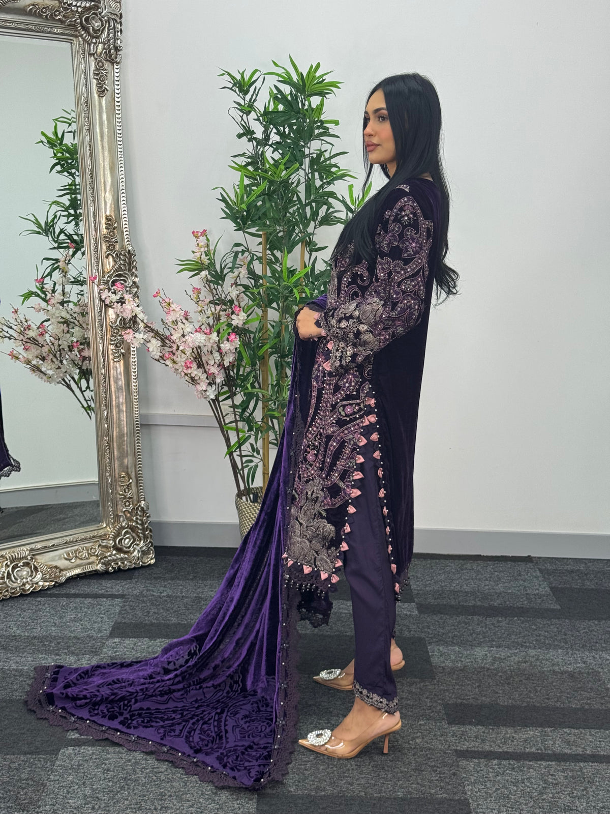 Maria B Luxury Velvet - Purple-