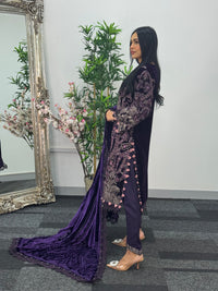 Maria B Luxury Velvet - Purple-