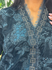 Maria B Luxury Velvet - Teal Blue -