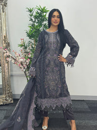 Maria B Luxury Velvet - Gray Purple -