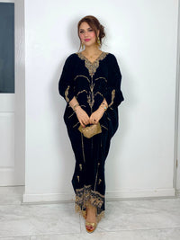 Preorder 5 weeks - “Raat ki Rani “ Velvet Kaftaan - Black Kaftan -