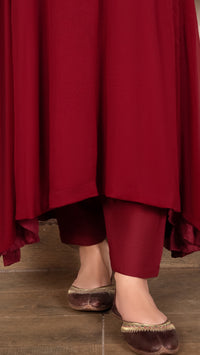 Laali Red Chiffon outfit perfect for Ramadan & Eid - Rang de Boutique