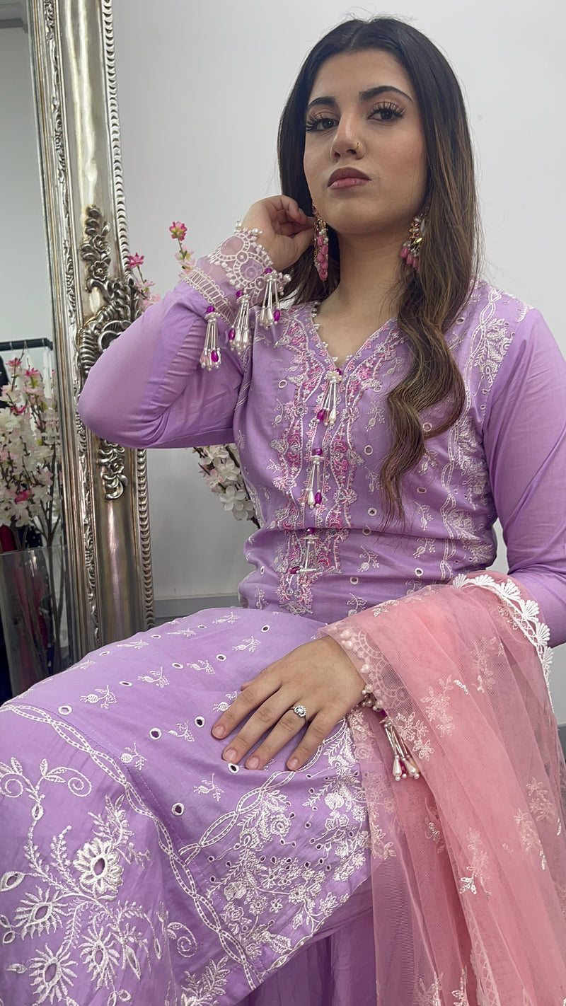 Asifa Nabeel - inspired - Lawn - Lilac Pink -