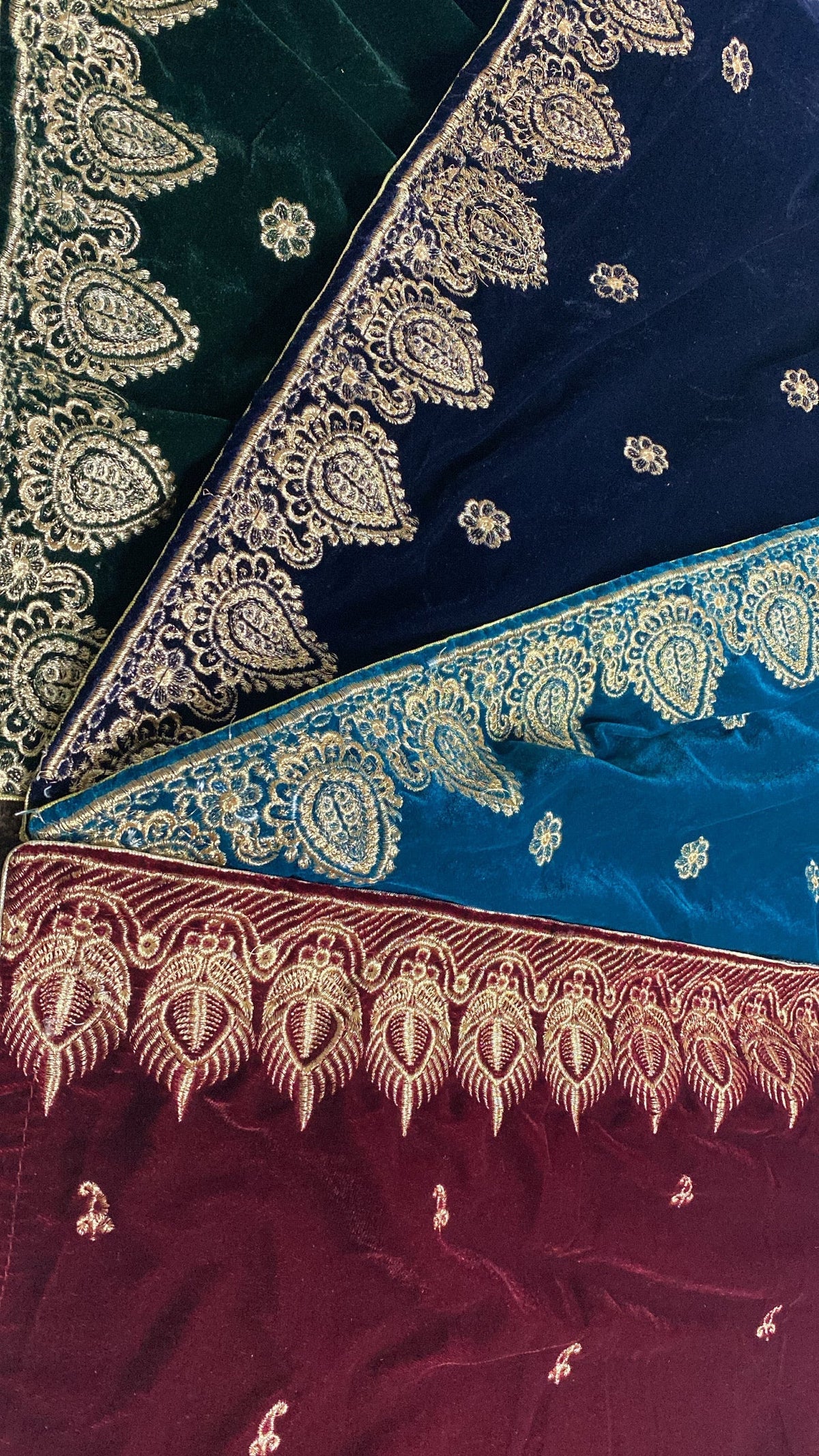 Velvet Embroidered Shawl Shawls - Rang de Boutique