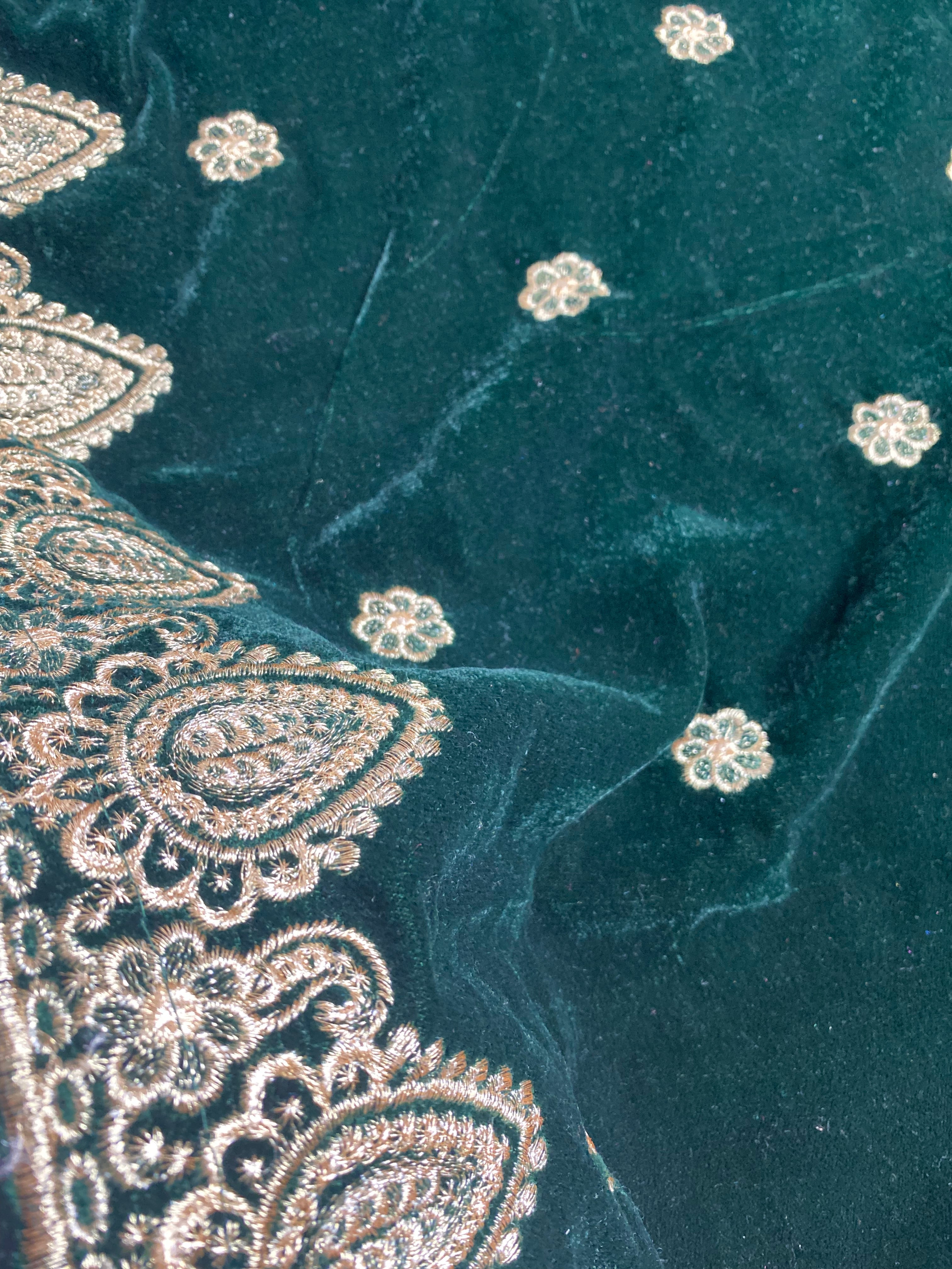 Velvet Embroidered Shawl Shawls - Rang de Boutique