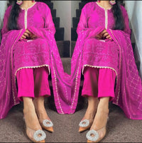 Agha Noor Inspired Hot Pink Magenta Chiffon Dress UK 2023