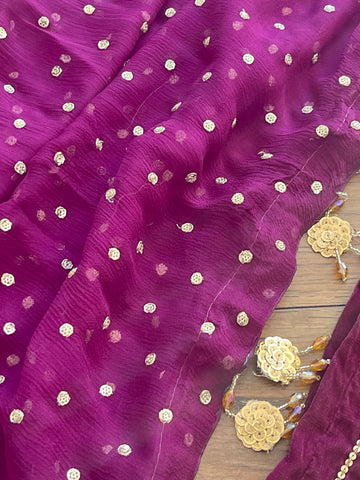 Singhaar Luxury Velvet Party Wear Magenta Gold UK 2023