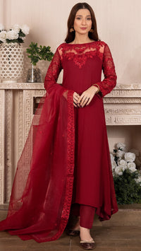 Laali Red Chiffon outfit perfect for Ramadan & Eid - Rang de Boutique