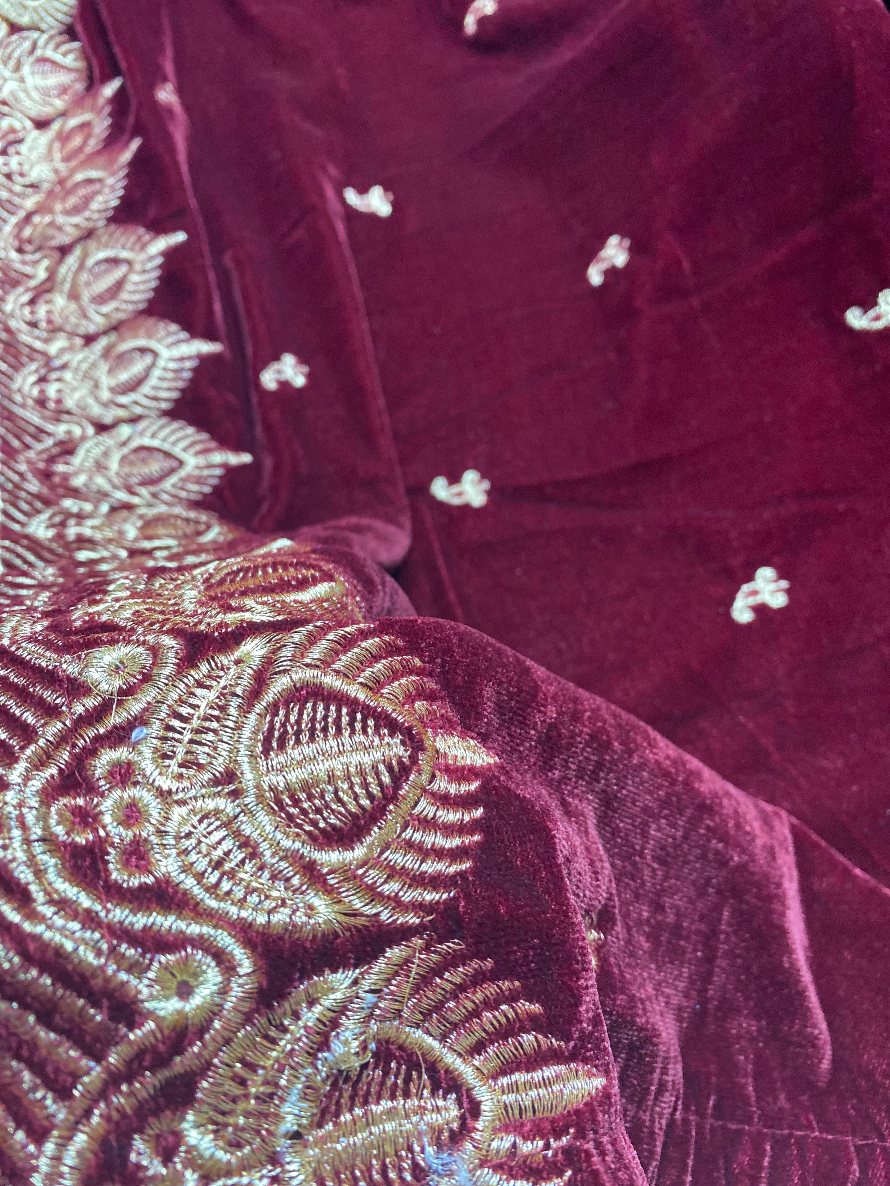 Velvet Embroidered Shawl Shawls - Rang de Boutique