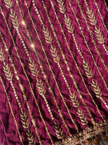 Singhaar Luxury Velvet Party Wear Magenta Gold UK 2023