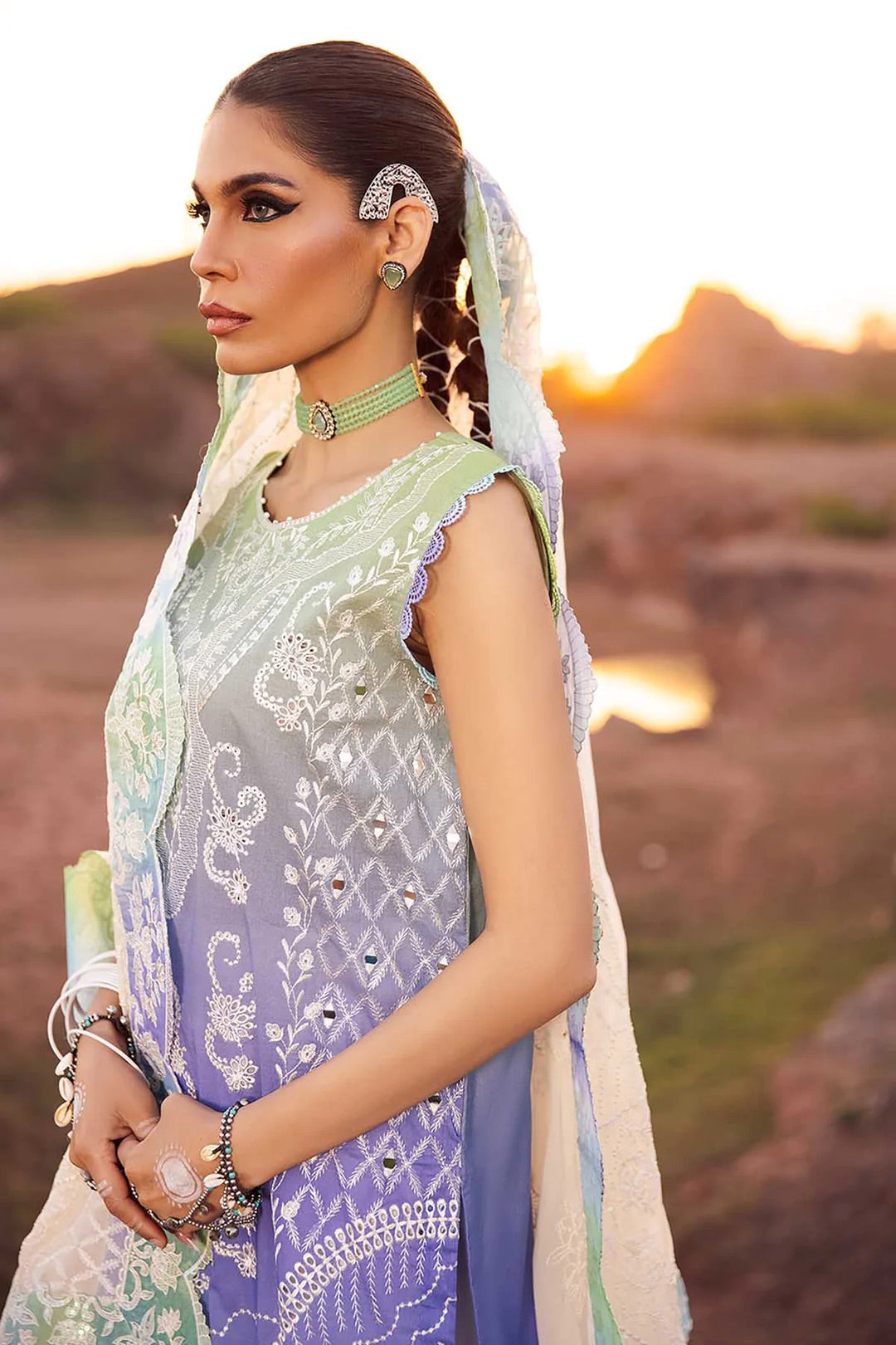 Nureh Original Lawn Summer Chikankaari - Rang de Boutique