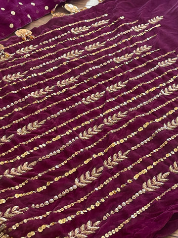 Singhaar Luxury Velvet Party Wear Magenta Gold UK 2023