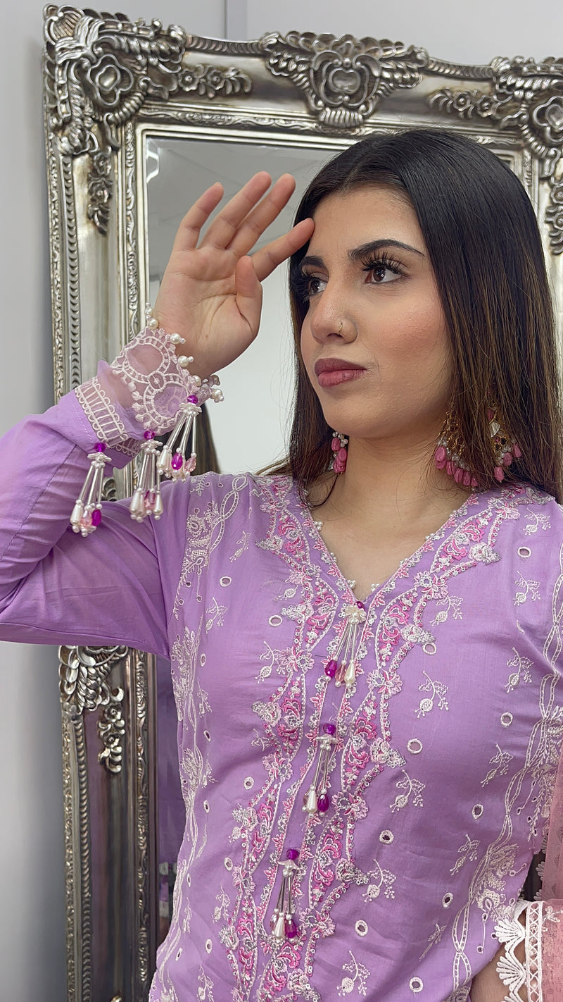 Asifa Nabeel - inspired - Lawn - Lilac Pink -