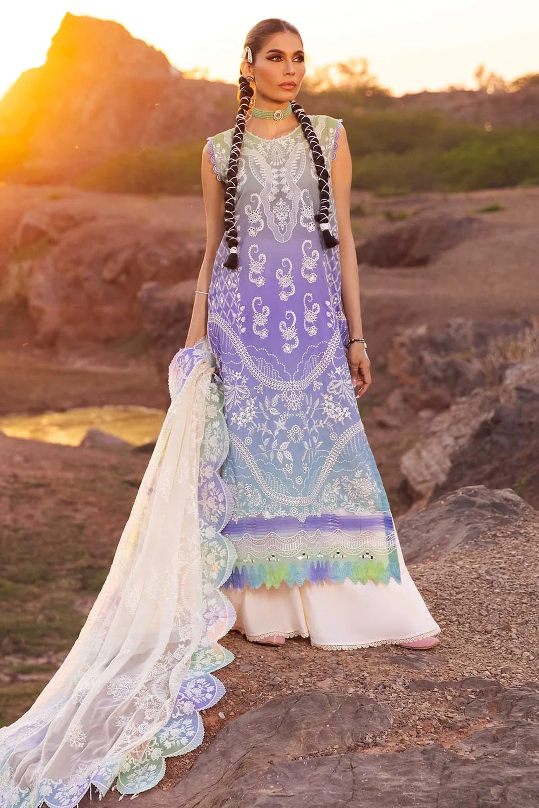 Nureh Original Lawn Summer Chikankaari - Rang de Boutique