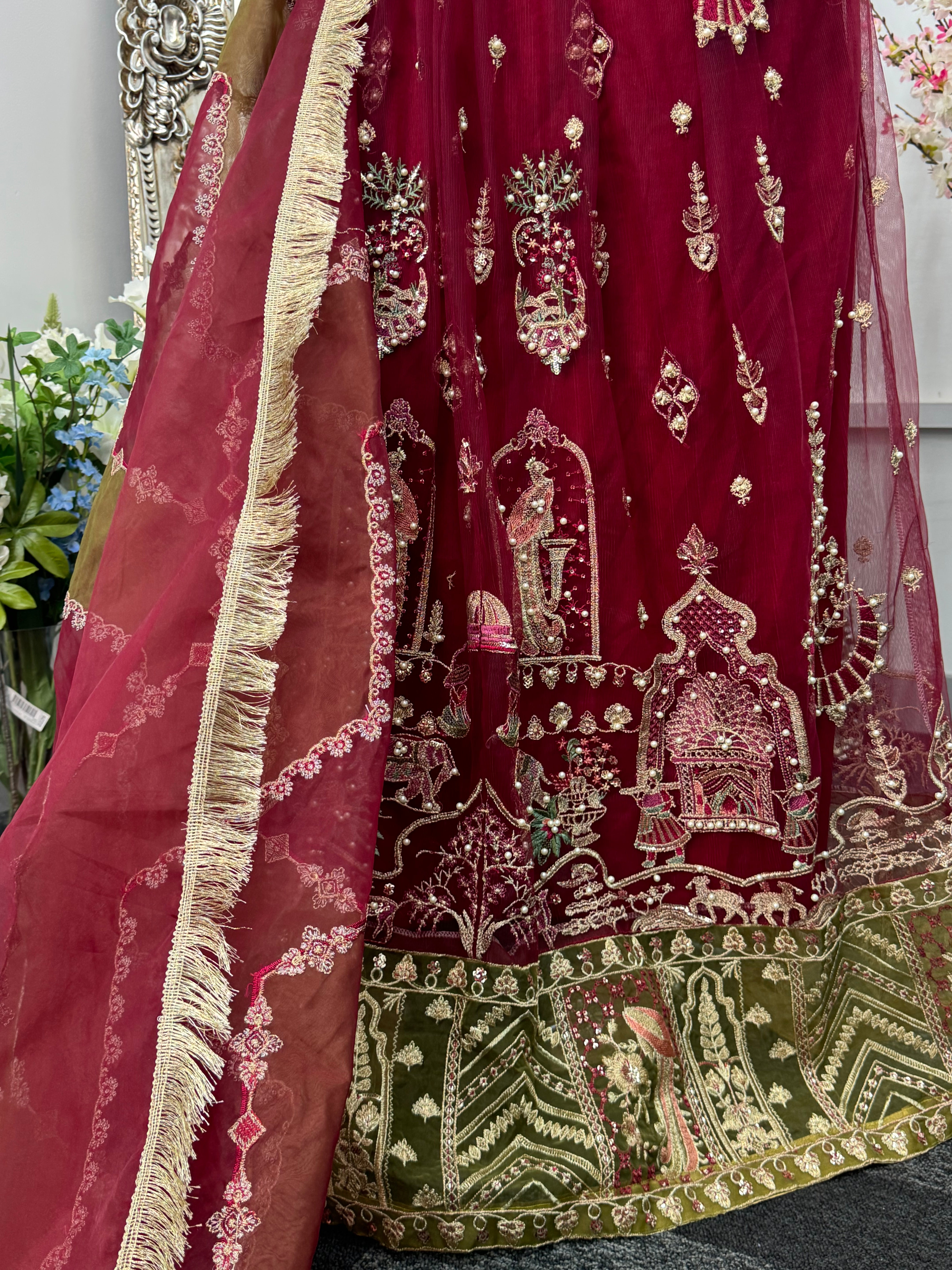 Gulaab - Maroon Green Maxi - Long Dress