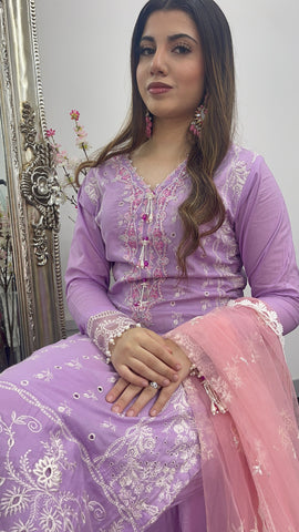 Asifa Nabeel - inspired - Lawn - Lilac Pink -