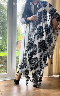 Monochrome - Black & White Chiffon-