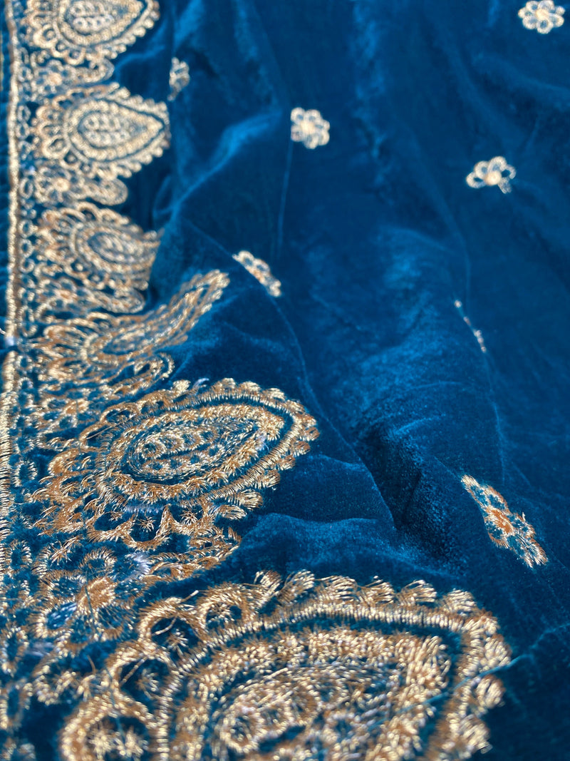 Velvet Embroidered Shawl Shawls - Rang de Boutique