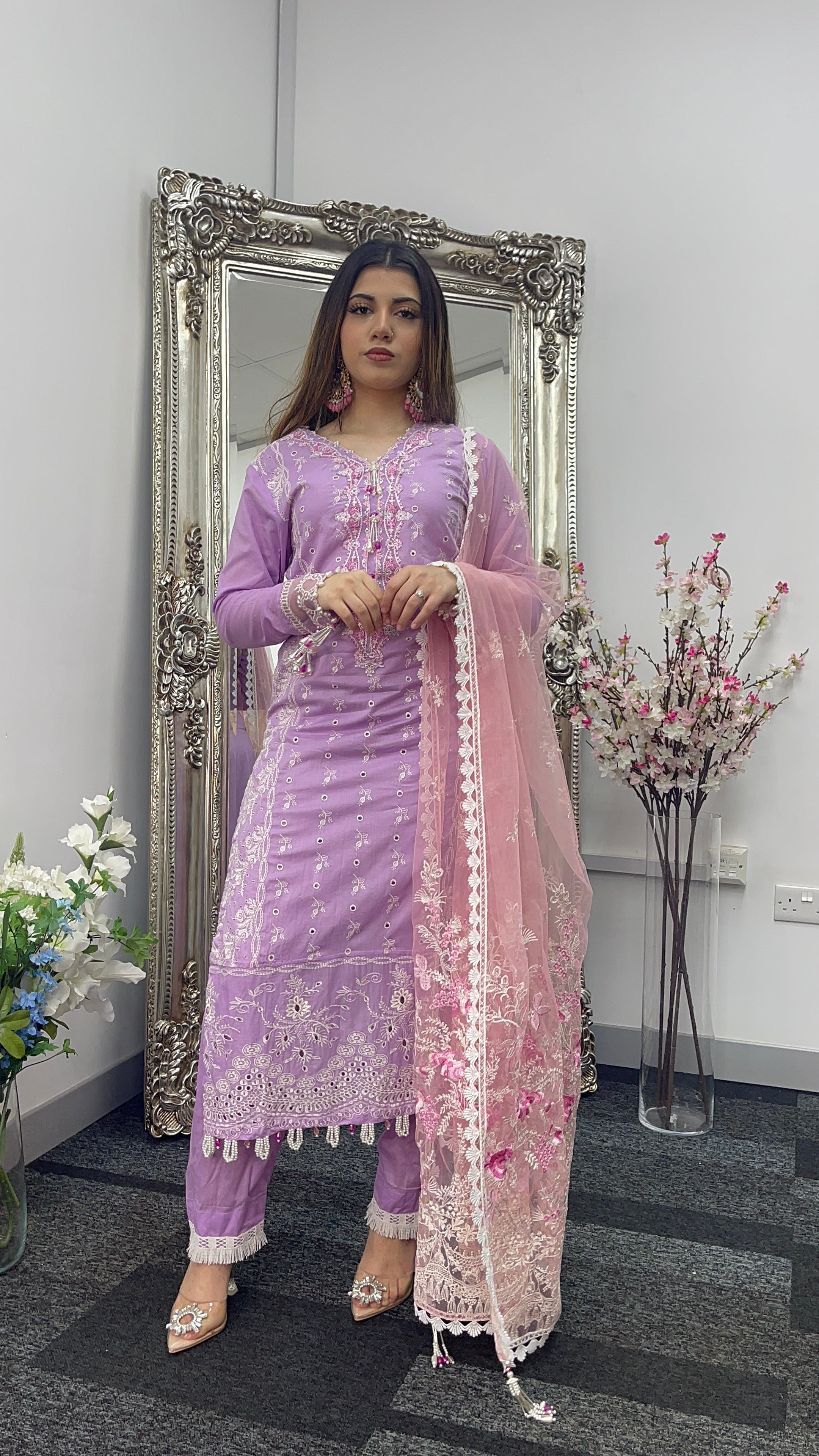 Asifa Nabeel - inspired - Lawn - Lilac Pink -