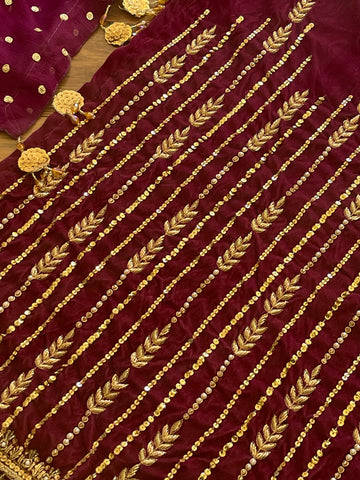 Singhaar Luxury Velvet Party Wear Magenta Gold UK 2023