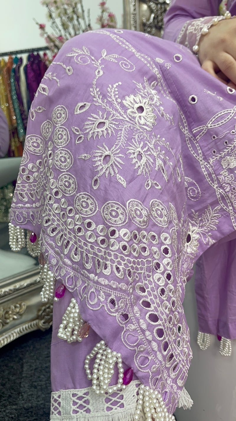 Asifa Nabeel - inspired - Lawn - Lilac Pink -