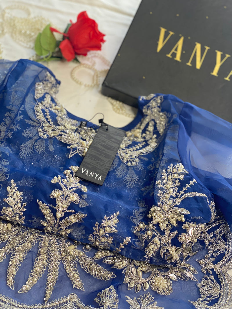 Original Vanya Blue & Silver Sharara Suit - Rang de Boutique