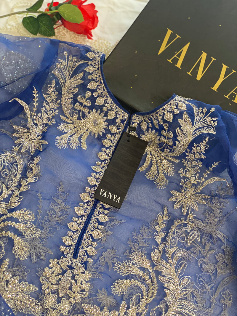 Original Vanya Blue & Silver Sharara Suit - Rang de Boutique