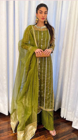 Original Vanya Apple Green sharara Outfit - Rang de Boutique