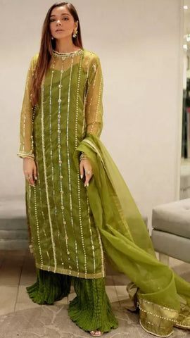 Original Vanya Apple Green sharara Outfit - Rang de Boutique