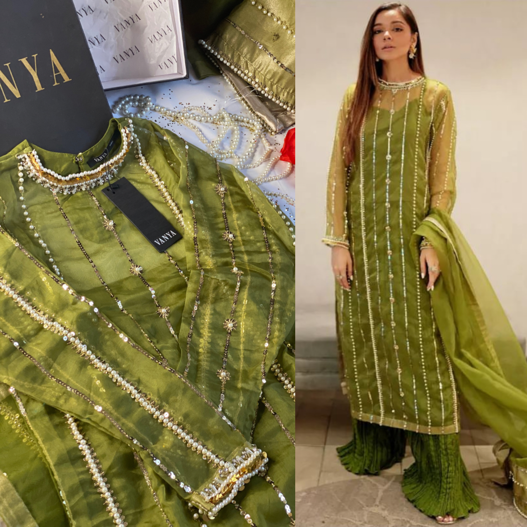 Original Vanya Apple Green sharara Outfit - Rang de Boutique