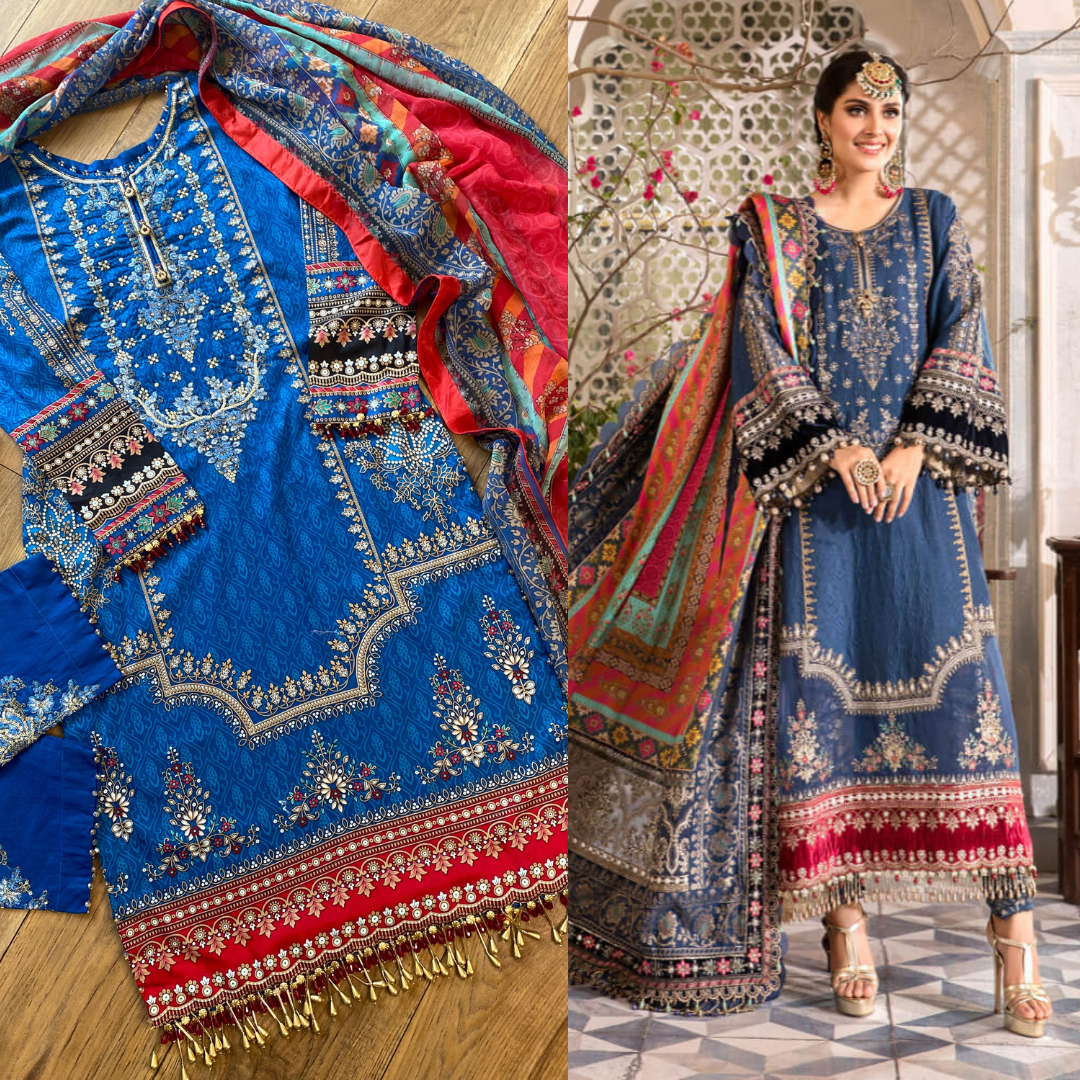 Maria B Blue Lawn Casual - Rang de Boutique