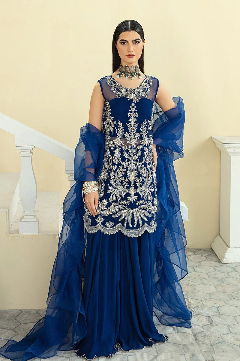 Original Vanya Blue & Silver Sharara Suit - Rang de Boutique