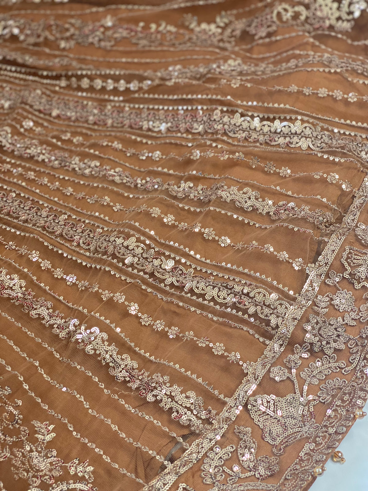 Farasha Original Coffee Brown 3pc Frock - Rang de Boutique